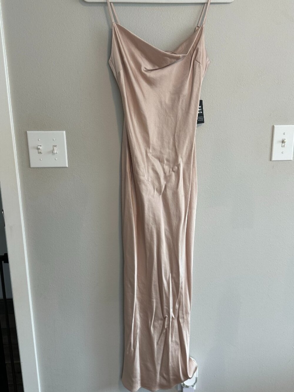 Satin Champagne Semi-Formal Dress